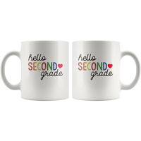 Hello second grade back to school white coffee mug