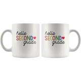 Hello second grade back to school white coffee mug