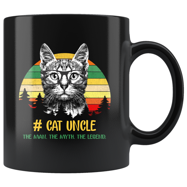 Vintage cat uncle the man the myth the legend black gift coffee mug