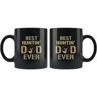 Best hunting dad ever father's day gift black coffee mug