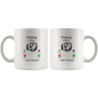 Fishing is calling and i must go horse lover white coffee mug