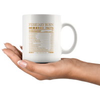 February born facts servings per container, born in February, birthday gift coffee mugs