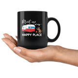 Meet Me At My Happy Place Camping Bengal Cat Drink Wine Black Coffee Mug