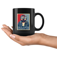 The Sloth Art Black Coffee Mug