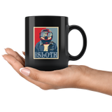 The Sloth Art Black Coffee Mug