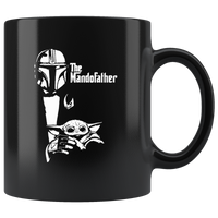 The MandoFather Funny Fathers Day Gift For Daddy Husband Dad Men Black Coffee Mug