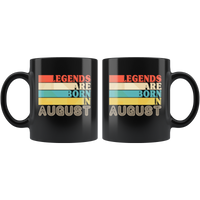 Legends are born in August vintage, birthday black gift coffee mug