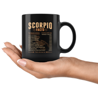 Scorpio Fact Servings Per Container Awesome Zodiac Sign Daily Value Birthday Gift Black Coffee Mug