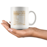 March born facts servings per container, born in March, birthday gift white coffee mugs