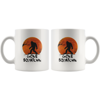 Bigfoot gone squatchin white coffee mug