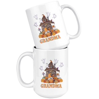 Personalized Grandma Halloween Gift, Gift For Grandma Mom Mimi Nana Gift Idea From Grandkids Kids Custom Name White Coffee Mug