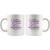 I Wear Purple For My Hero My Daughter Rett Syndrome Awareness White Coffee Mug