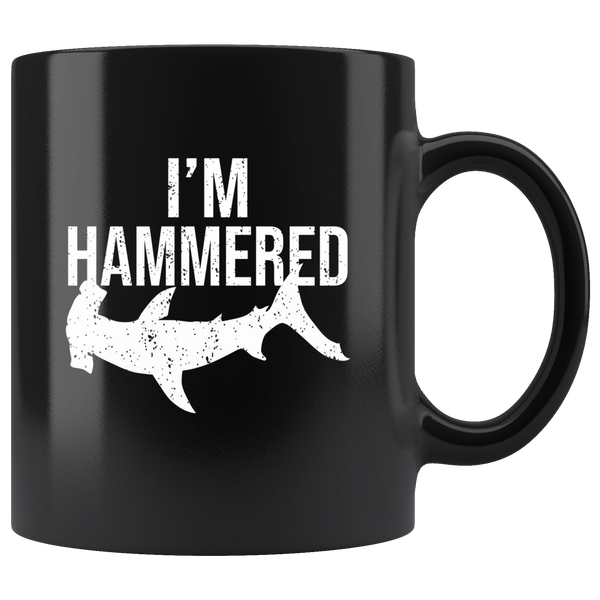 I’m Hammered Hammerhead Shark Version Black Coffee Mug
