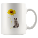 Cat you are my sunshine sunflower white gift coffee mugs