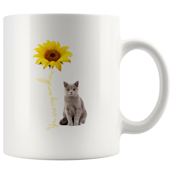 Cat you are my sunshine sunflower white gift coffee mugs