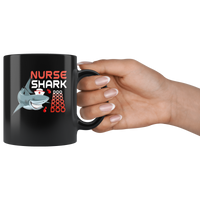 Nurse shark doo black gift coffee mug, gift for nurse shark