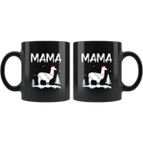 Mama Llama Santa Claus Christmas Xmas Gift Black coffee mug