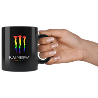 Rainbow energy LGBT black coffee mug