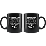 Camping girl the sweetest beautiful loving amazing evil psychotic creature black gift coffee mug