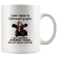 I Don’t Mean To Interrupt People I Just Radomly Remember Things Cow With Glasses White Coffee Mug
