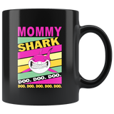 Vintage mommy shark doo doo doo, mother's day black gift coffee mugs