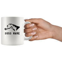 Horse boss mare white coffee mug