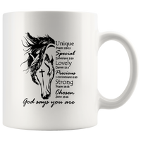 Horse Unique Psalm 139 13 Special Lovely Precious Strong Chosen God Says You Are White Coffee Mug