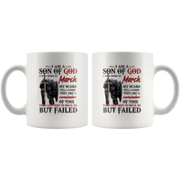 Knight I Am Son Of God Born In March Life Tried Break Me But Failed Warrior Templar Birthday White Coffee Mug