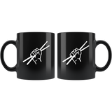 Drumsticks Drummer Black coffee mug
