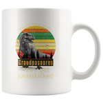 Don't mess with Grandpasaurus you'll get jurasskicked funny white gift coffee mugs