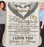 To My Girlfriend You Make Me Better Person I Love You Forever Always Hand Heart Gift From Boyfriend Fleece Sherpa Mink Blanket