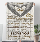 To My Wife You Make Me Better Person I Love You Forever Always Hand Heart Gift From Husband Fleece Sherpa Mink Blanket