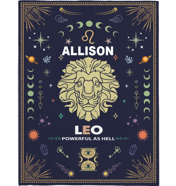 Personalized Custom Name Leo Zodiac Blanket Gift Ideas for Baby Horoscope Blanket