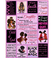 Personalized Custom Name To My Daughter Black Girl Magic Mom Love You Never Quit Classy Sasy Gift Ideas Blanket