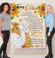Personalized To My Mom Daughter Son Love You With Special Love Sunflower Elephant Mother's Day Gift From Son Customize Blanket