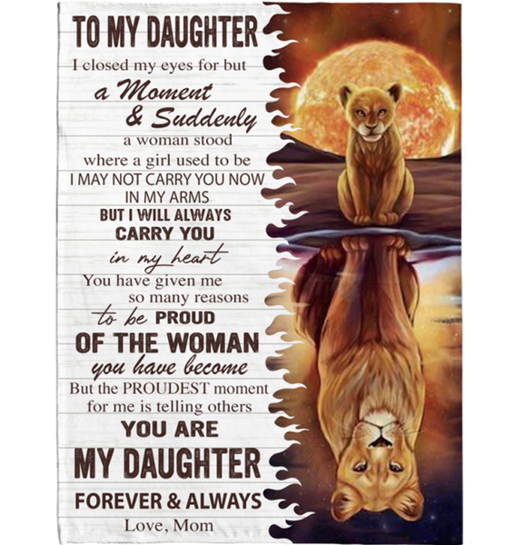 Personalized Custom Name To My Daughter Mom Love You Proud You Lion Gift Ideas Blanket