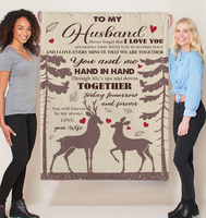 Personalized Custom Name To My Husband Hand In Hand Forever Love Wife Gift Ideas Deer Blanket