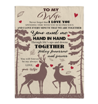 Personalized Custom Name To My Wife Hand In Hand Forever Love Husband Gift Ideas Deer Blanket
