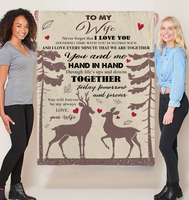 Personalized Custom Name To My Wife Hand In Hand Forever Love Husband Gift Ideas Deer Blanket