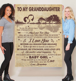Personalized Custom Name To My Granddaughter Be Brave Stronger Grandma Love You Gift Ideas Guitar Blanket