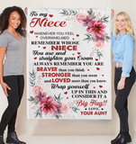 Personalized Custom Name To My Niece Braver Stronger Big Hug Aunt Love You Gift Ideas Blanket