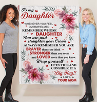 Personalized Custom Name To My Daughter Braver Stronger Big Hug Mom Love You Gift Ideas Blanket