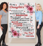 Personalized Custom Name To My Daughter Braver Stronger Big Hug Mom Love You Gift Ideas Blanket