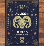 Personalized Custom Name Aries Zodiac Blanket Gift Ideas for Baby Horoscope Blanket