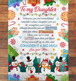 Personalized Custom Name To My Daughter Braver Stronger Loved Christmas Xmas Gift Ideas From Mom Blanket