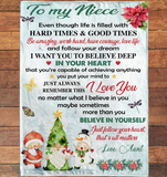 Personalized Custom Name To My Niece Aunt Love You Christmas Xmas Gift Ideas Blanket