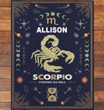 Personalized Custom Name Scorpio Zodiac Blanket Gift Ideas for Baby Horoscope Blanket