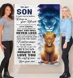 Personalized Custom Name To My Son Dad Love You Lion Gift Ideas King Blanket