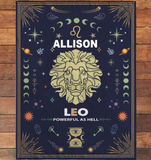 Personalized Custom Name Leo Zodiac Blanket Gift Ideas for Baby Horoscope Blanket