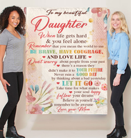 Personalized Custom Name To My Daughter Be Brave Have Courage I Love You Gift Idea From Mom Flower Blanket
